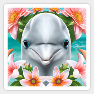 Smiling Dolphin Sticker